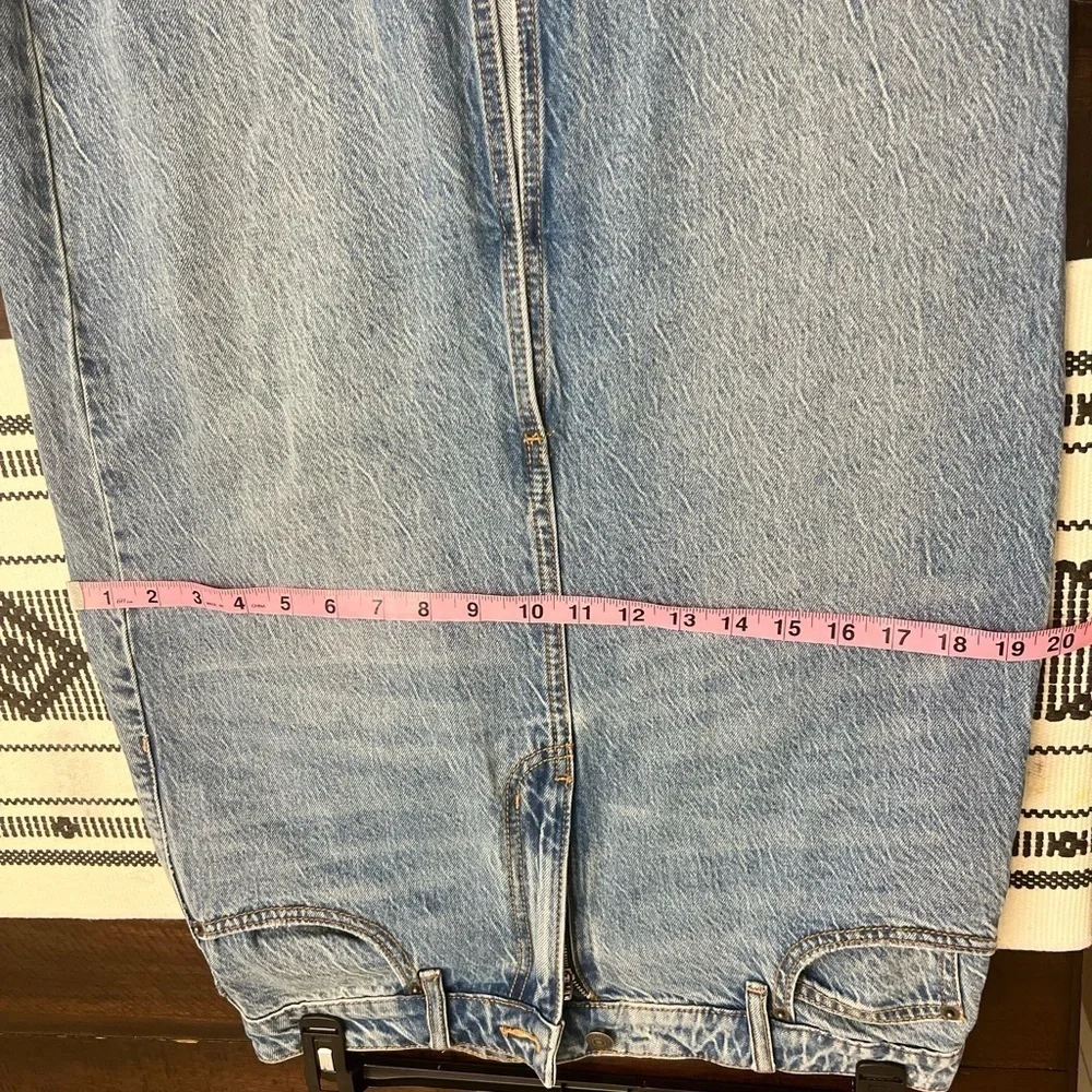 We The Free Blue Straight Leg Denim Skirt